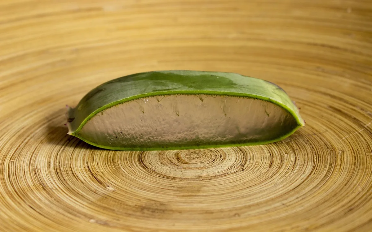 Gel d'aloe vera et serviette propre pour apaiser la peau après le rasage